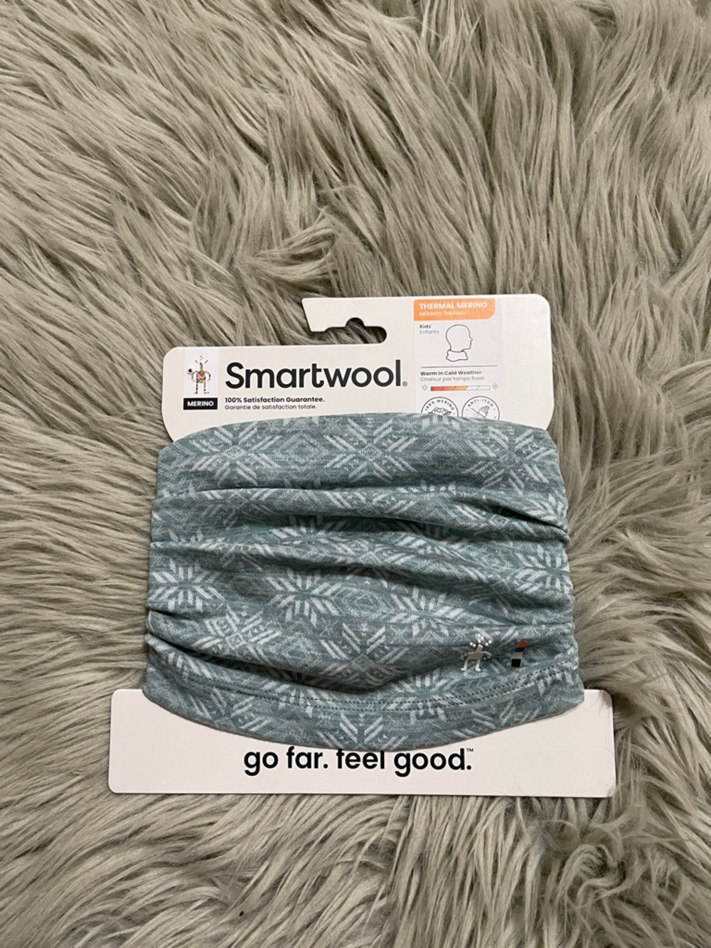 Smartwool Kids Blue Gray Patterned Neck Gaiter